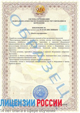 Образец сертификата соответствия (приложение) Кисловодск Сертификат ISO 27001